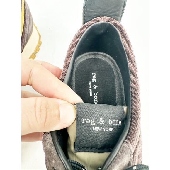 Rag & Bone Retro Runner Brown Ribbed Suede Low Top Sneakers Size 39 - Picture 7 of 7